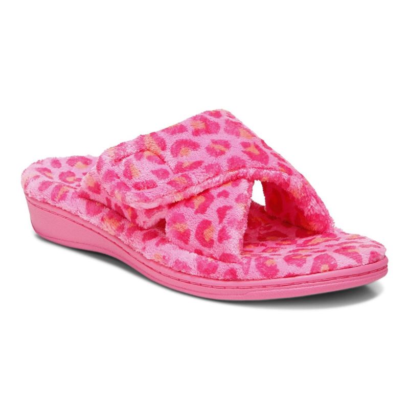 Vionic Women's Relax Slippers - Bubblegum Leopard