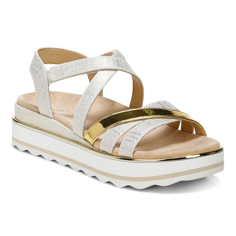 Vionic Women's Kellyn Flatform Sandal - Marshmallow - Click Image to Close