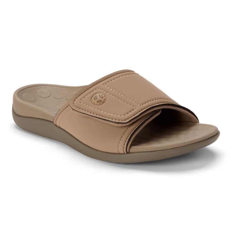 Vionic Women's Kiwi Slide Sandal - Camel Khaki