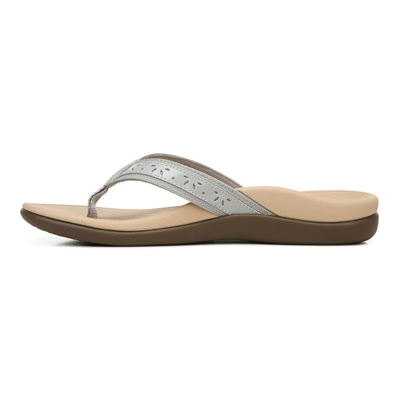 Vionic Women's Casandra Toe Post Sandal - Light Grey