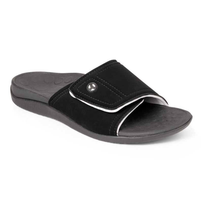 Vionic Men's Kiwi Slide Sandal - Black Grey - Click Image to Close