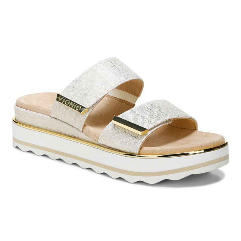 Vionic Women's Brandie Flatform Sandal - Marshmallow Linen