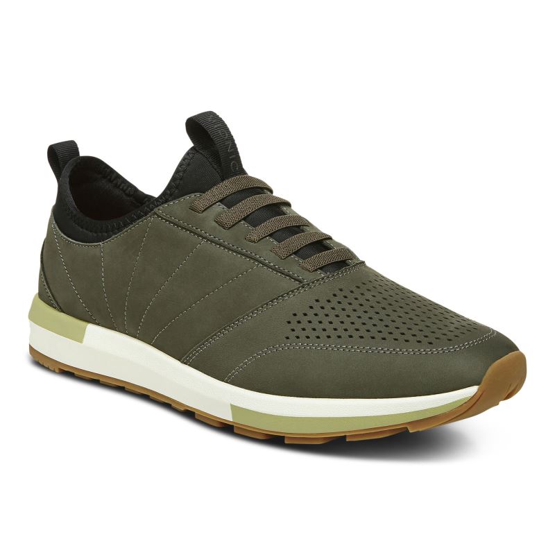 Vionic Men's Trent Sneaker - Olive Nubuck - Click Image to Close