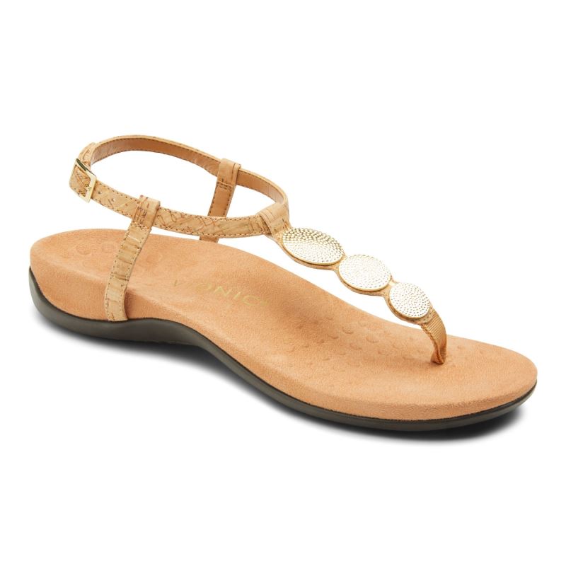 Vionic Women's Lizbeth Backstrap Sandal - Gold Cork