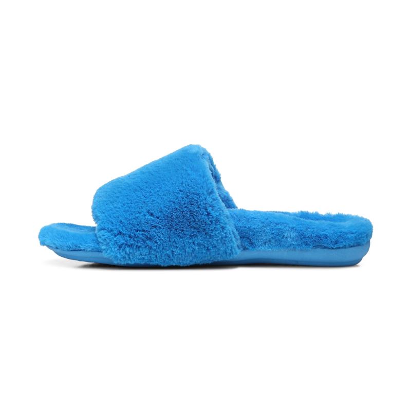 Vionic Women's Dream Plush Slipper - Atomic Blue Plush