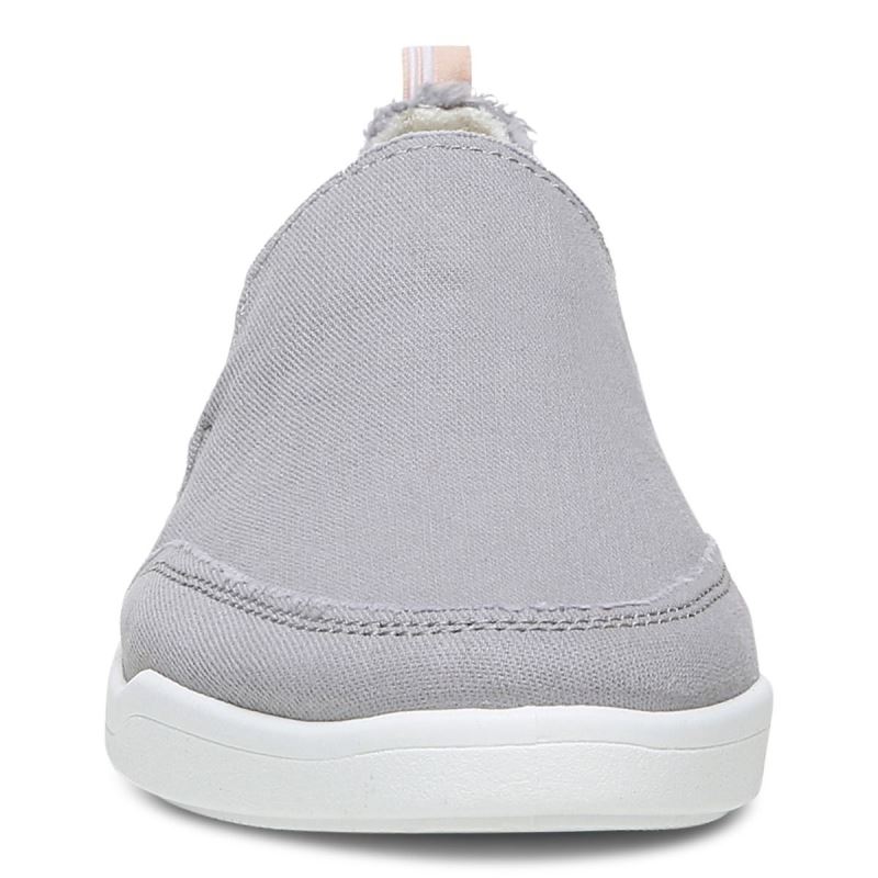 Vionic Women's Malibu Slip On - Light Grey Canvas