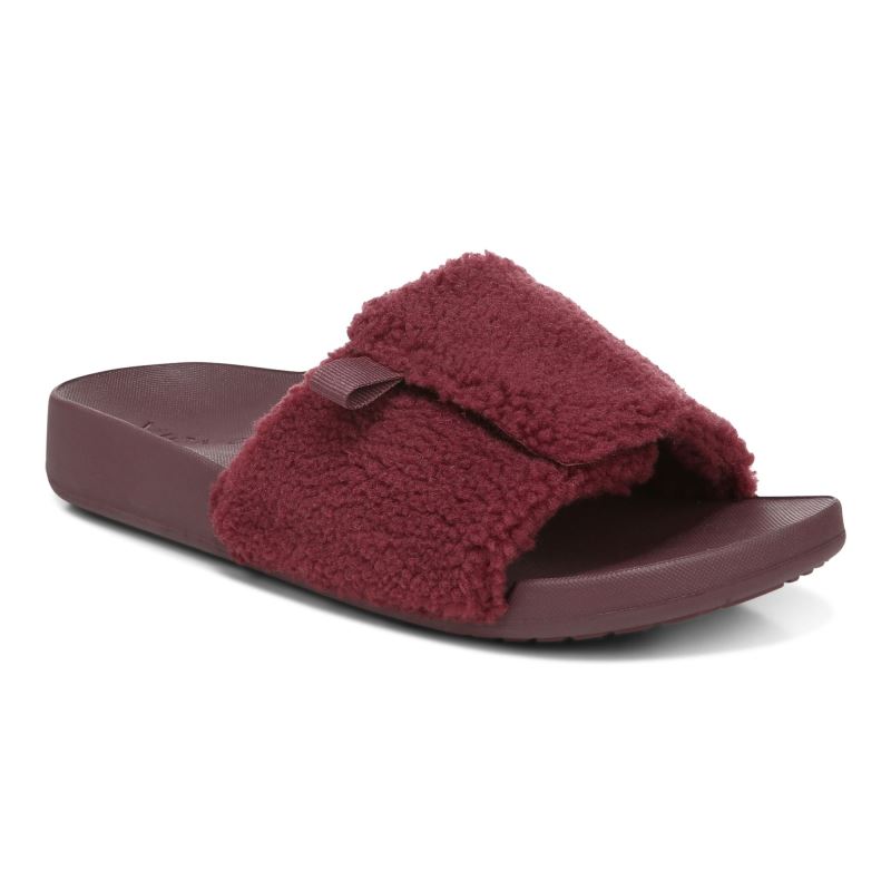 Vionic Women's Keira Slide Sandal - Port Shearling