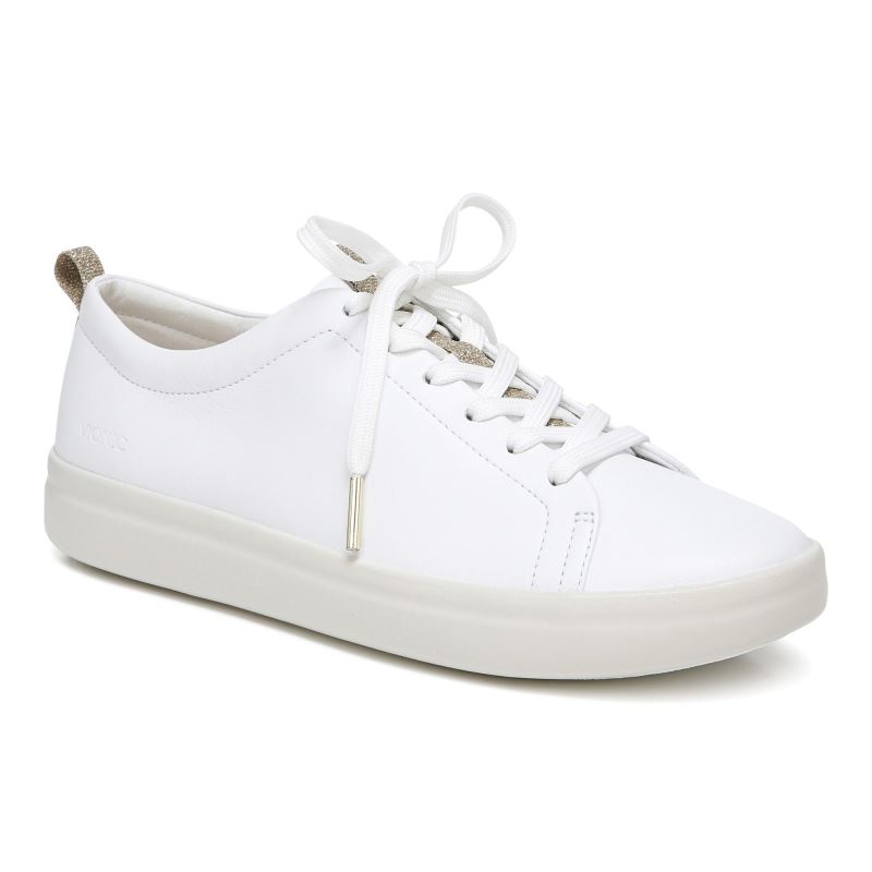 Vionic Women's Paisley Sneaker - White Leather - Click Image to Close