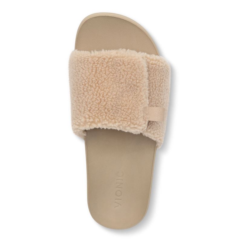 Vionic Women's Keira Slide Sandal - Ginger Shearling