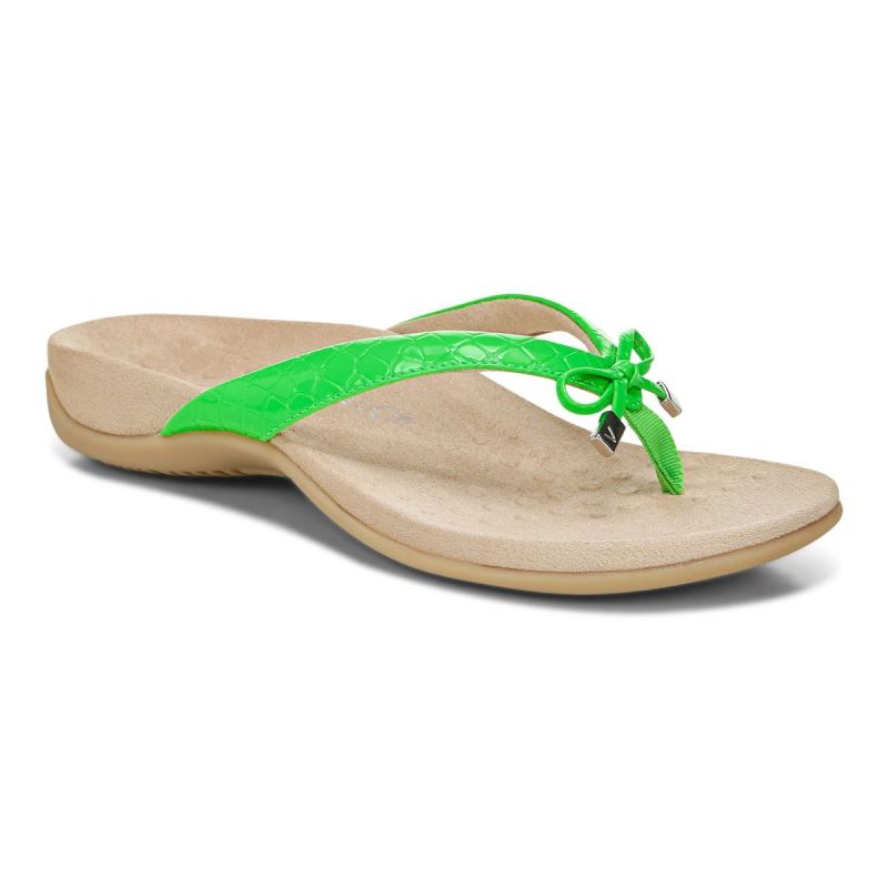 Vionic Women's Bella Toe Post Sandal - Electric Green