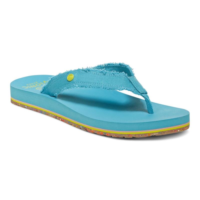 Vionic Women's Unwind Toe Post Sandal - Lake Blue - Click Image to Close