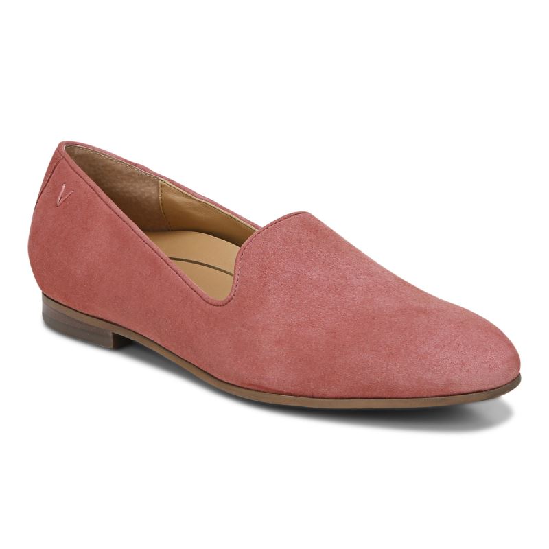 Vionic Women's Willa Slip on Flat - Dusty Cedar Suede