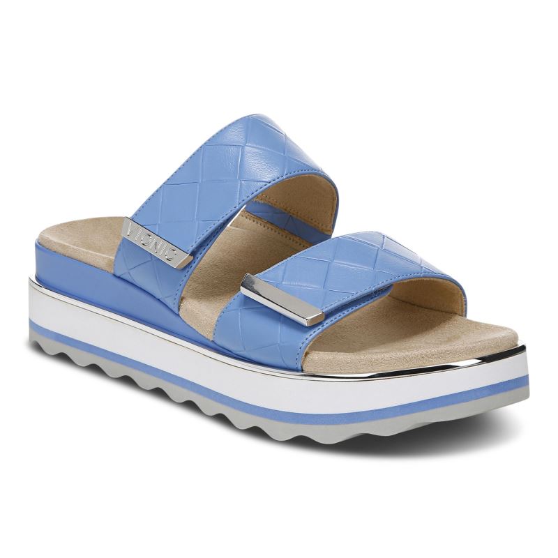 Vionic Women's Brandie Woven Strap Sandal - Azure Woven - Click Image to Close