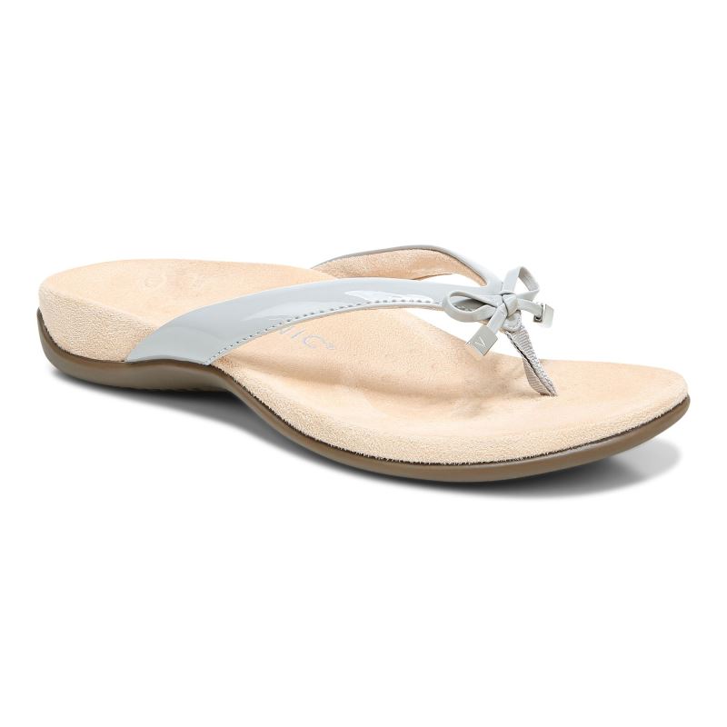 Vionic Women's Bella Toe Post Sandal - Light Grey - Click Image to Close