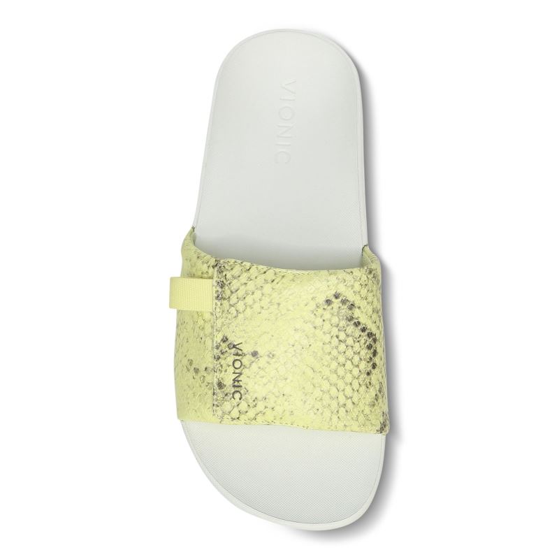 Vionic Women's Keira Slide Sandal - Citrine Snake