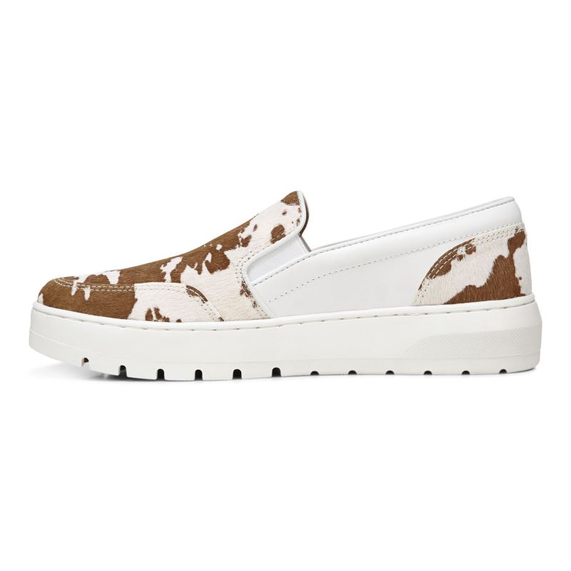 Vionic Women's Dinora Slip On - Brown Cow Print