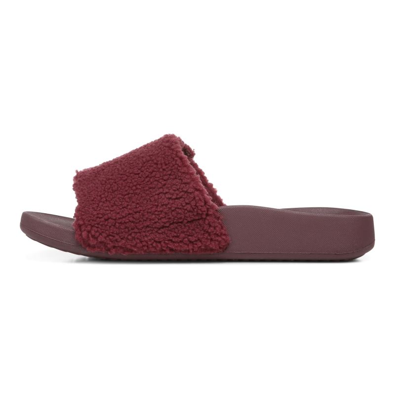 Vionic Women's Keira Slide Sandal - Port Shearling